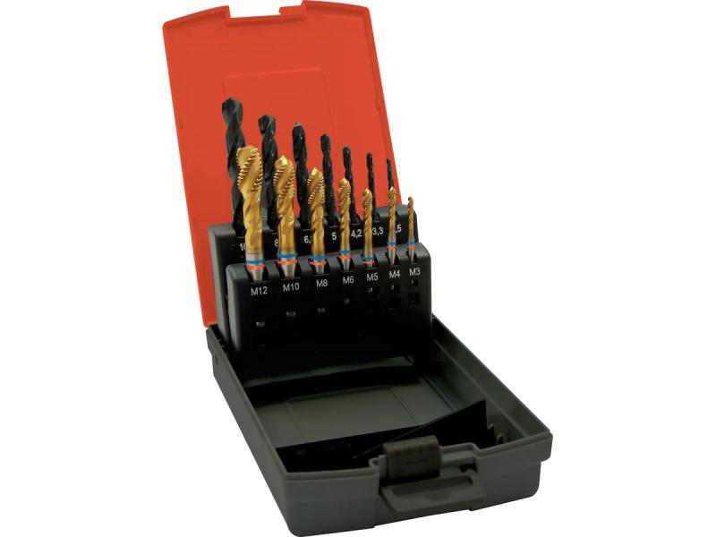 Maskingängtappsats HSS-E PM TiN, DIN371, TANDEM, typ N, M3-M12, spiral, FORMAT
