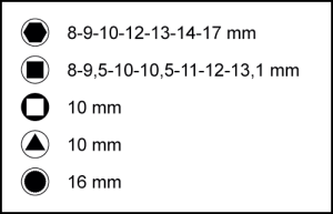 Oljepluggshylsa 3/8", 10 mm utv. fyrkant