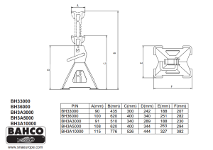 Pallbock med automatisk lyftfunktion 10 T, 1 par, Bahco