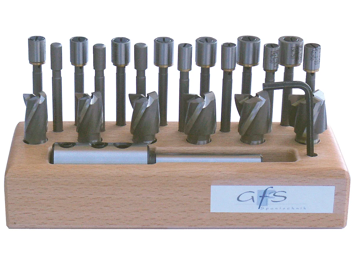 Planförsänkarsats HSS, stlk 01, 5-9 mm, skaft cyl., GFS