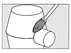 Roterande fil DIN 8033, flamformad B, tandning C