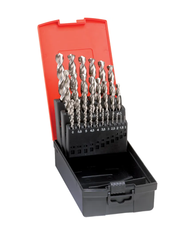 Spiralborrsats HSS Co5, DIN338, typ VA, 1-13mm, FORMAT