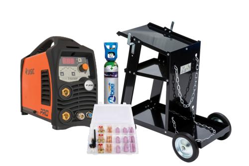 TIG- svetspaket inkl. vagn, 5 liters gasflaska & slitdelssortiment
