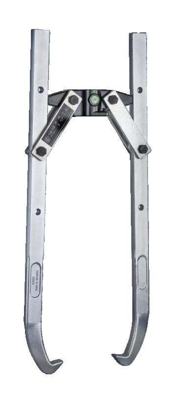 2-armad avdragare med svängbara utdragkrokar, upp till 420 mm spännvidd, 600 mm spänndjup (utan hydr. ihålig cylinder)