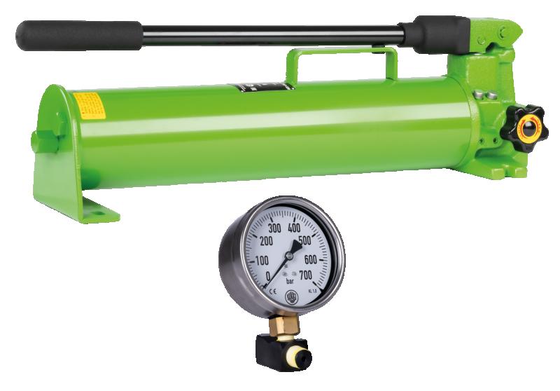 Handpumpe med manometer