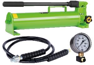 Handpump med slang, manometer