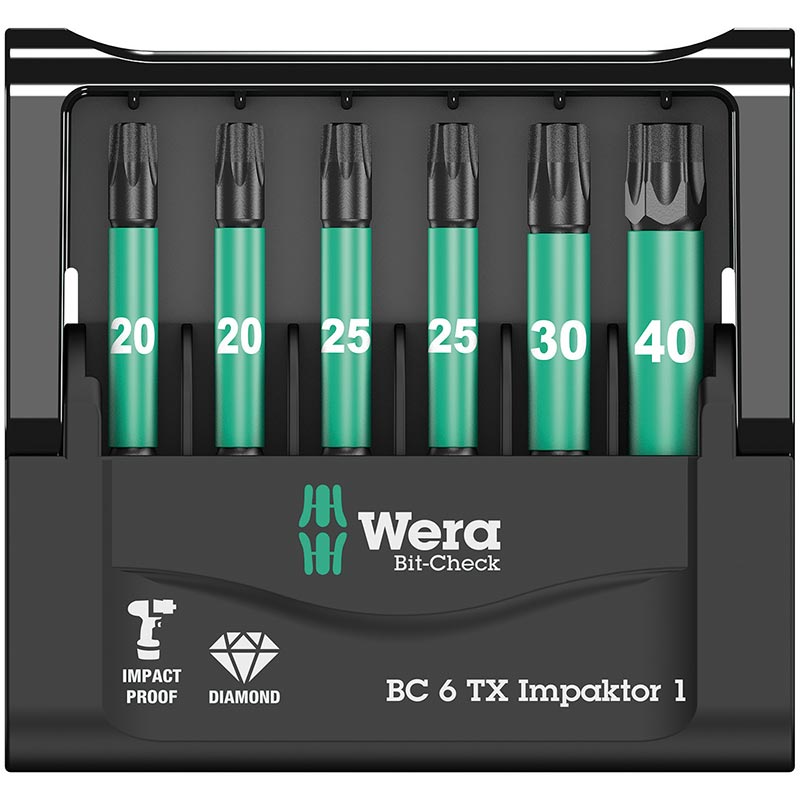 Bitssats Premium Plus Wera Impaktor BC 6-delar Torx - 50 mm