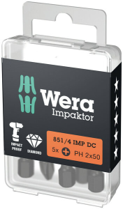Wera Bits impaktor PH2 • 50mm • 5-pack