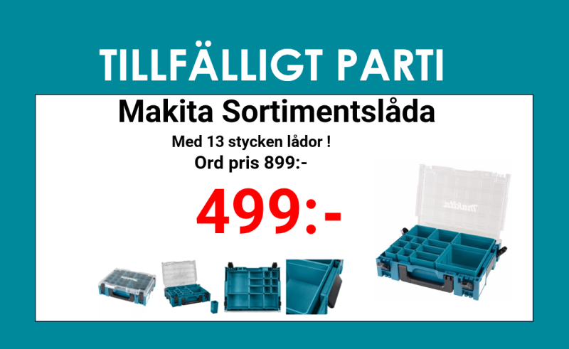Makita Sortimentslåda med 13 insatslådor