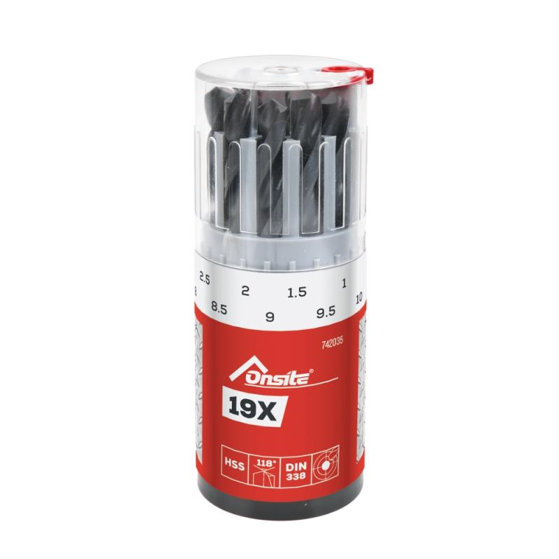 Borrkassett 19-delar HSS