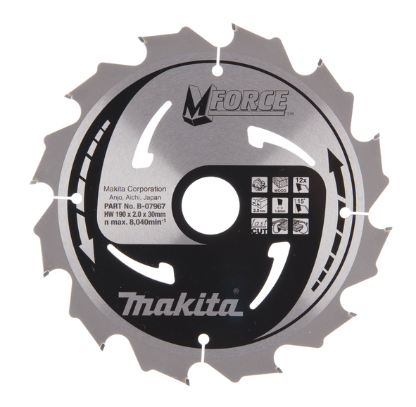 Sågklinga Trä 190x30x2,0 12T M-force