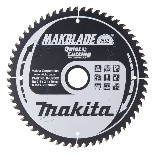 Sågklinga Trä 216x30x2,1 60T Makblade plus