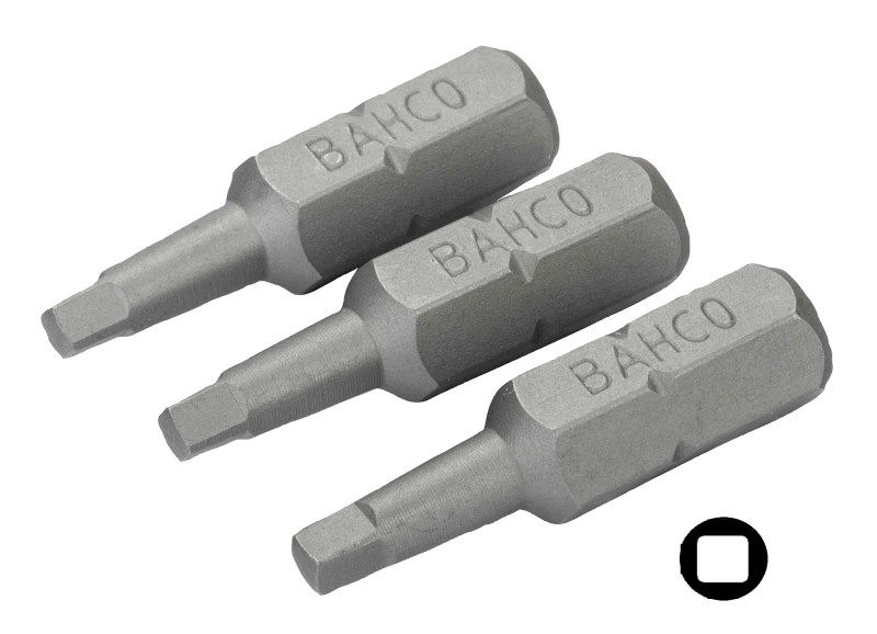 Bahco Bits Fyrkant R2  3-P