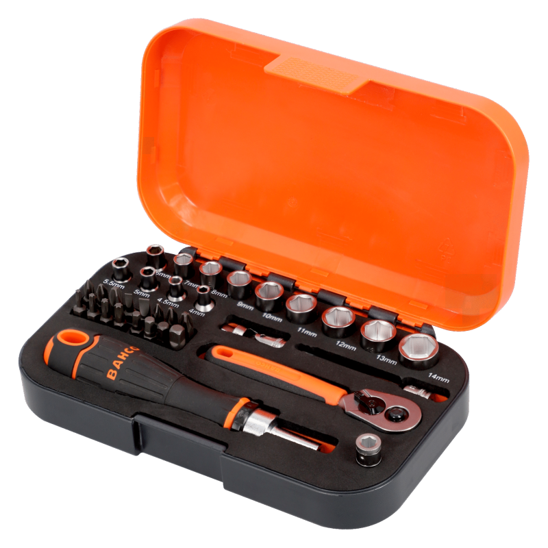 Bahco Hyls- och bitssats 1/4, 34-delar