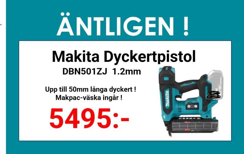 Makita DBN501ZJ Dyckertpistol 18 volt