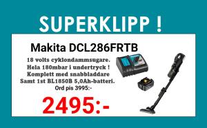 Makita DCL286FRTB Dammsugare cyklon svart 18V komplett