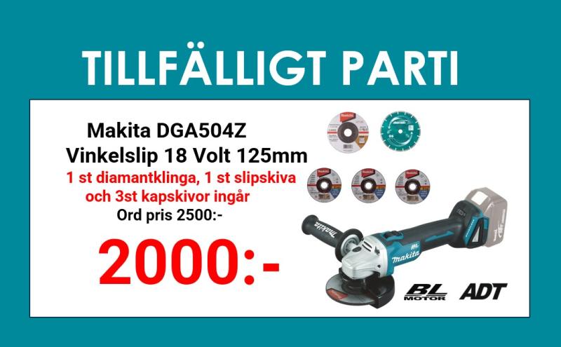 Makita DGA504Z Vinkelslip 18V, 125mm