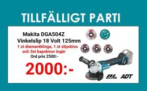 Makita DGA504Z Vinkelslip 18V, 125mm