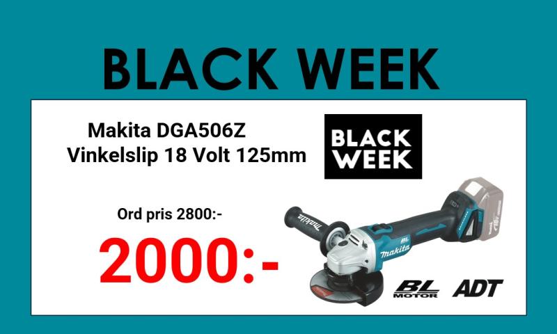 Makita DGA506Z Vinkelslip 18V, 125mm