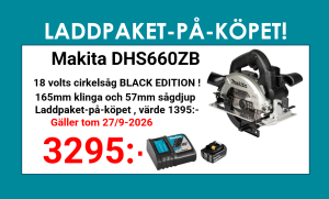 Makita DHS660ZB Cirkelsåg 18V - Black edition + laddpaket-på-köpet. värde 1395:-