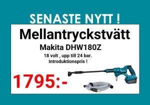 Makita DHW180Z Mellantryckstvätt 18V • 24 bar