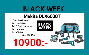 Makita DLX6038T Combokit (6 st maskiner i väska)