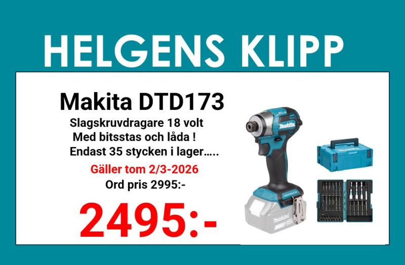 Makita DTD173ZJX2 Slagskruvdragare 18V -Special
