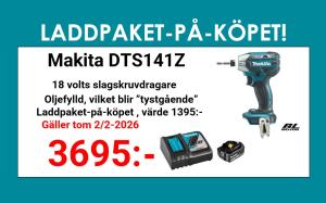 Makita DTS141Z Oljeslagskruvdragare 18V + laddpaket-på-köpet !