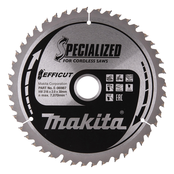 Sågklinga Trä 216x30x2,0 45T Efficut