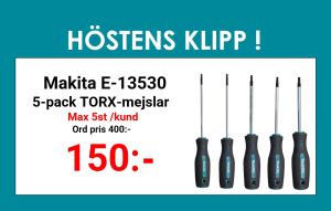 Makita Skruvmejselsats TORX 5-delar