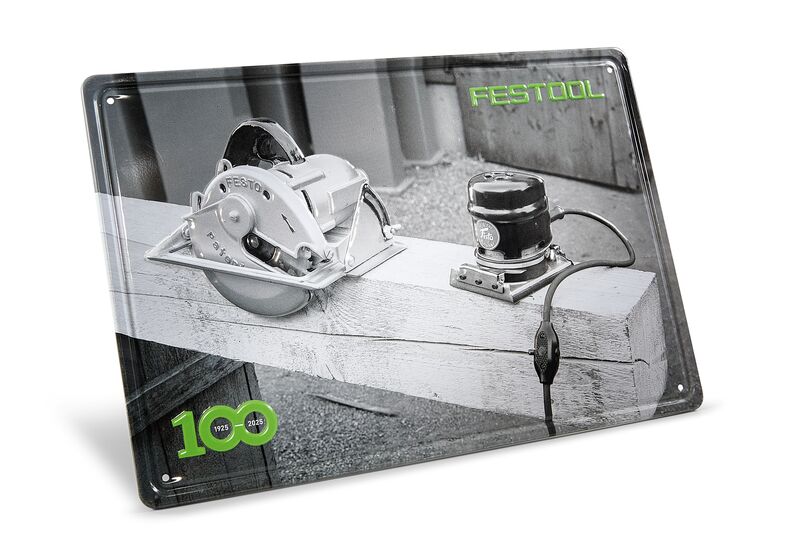 Festool Plåtskylt Retro maskiner 100 år • 20x30cm