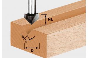 Festool V-notfräs HW S8 D14/7/90°