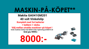 Makita GA041GM201 Vinkelslip 125mm X-lock 40V, komplett