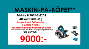 Makita HS004GM201 Cirkelsåg 40V, komplett