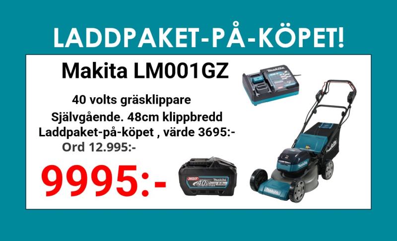 Makita LM001GZ01 Gräsklippare 40V • 48cm +laddpaket-på-köpet !