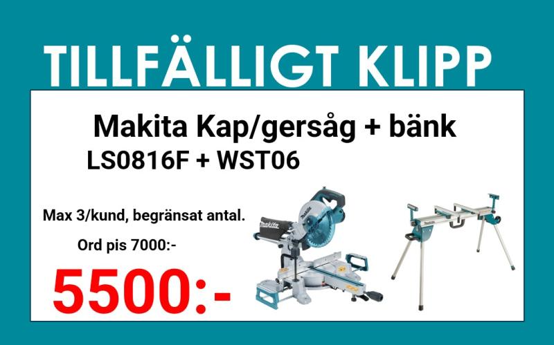Makita LS0816F Kap- och gersåg 216 mm+ WST06-sågbänk