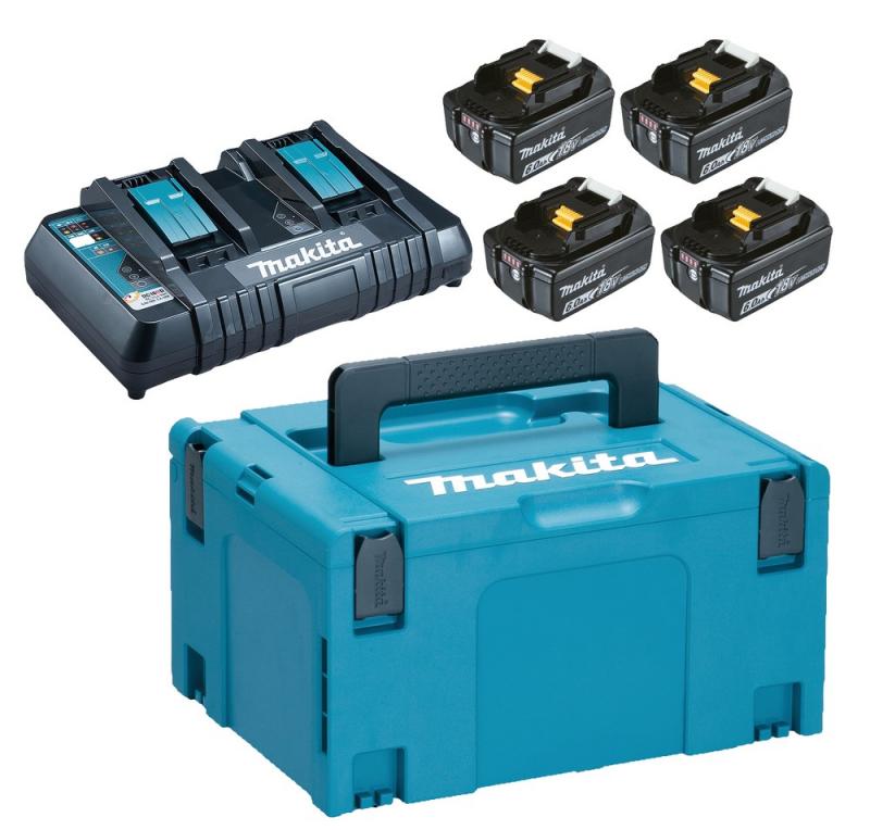 Makita Powerpack Dubbelladdare + 4x6,0Ah Laddpaket 18V