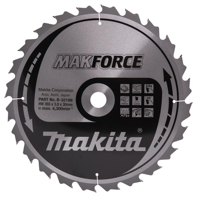 Sågklinga Trä 355x30x3,0 24T Makforce