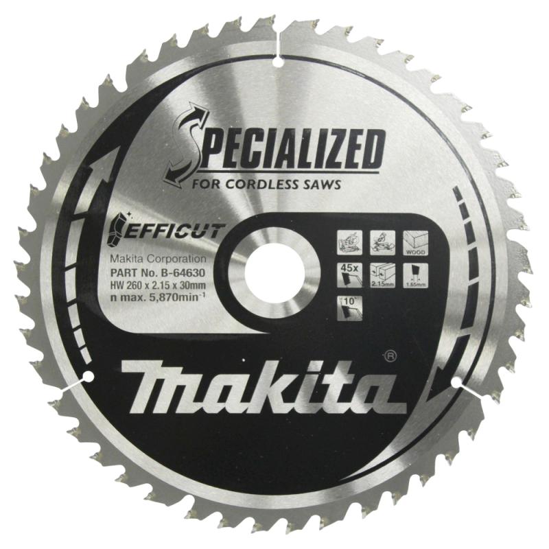 Sågklinga Trä 260x30x2,15 45T Efficut
