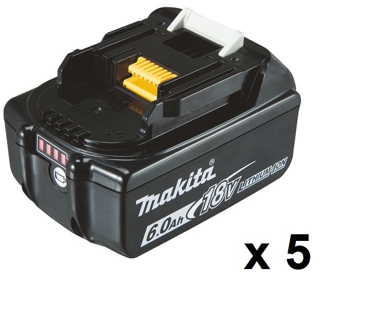 Makita BL1860B Batteri 5-pack 18V 6.0Ah