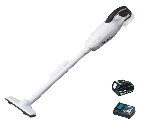 Makita DCL180SFW Dammsugare 18V, komplett VIT