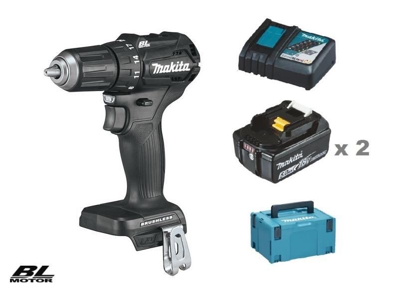 Makita DDF483RTJ Borrskruvdragare svart 18V, komplett