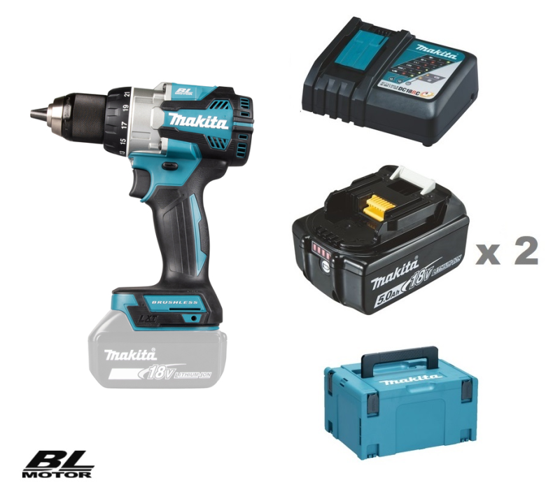 Makita DDF489RTJ Borrskruvdragare 18V, komplett