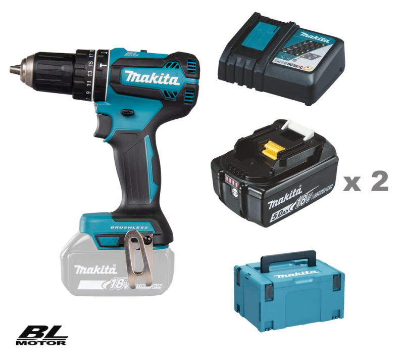 Makita DHP485RTJ Borrmaskin 18V, komplett