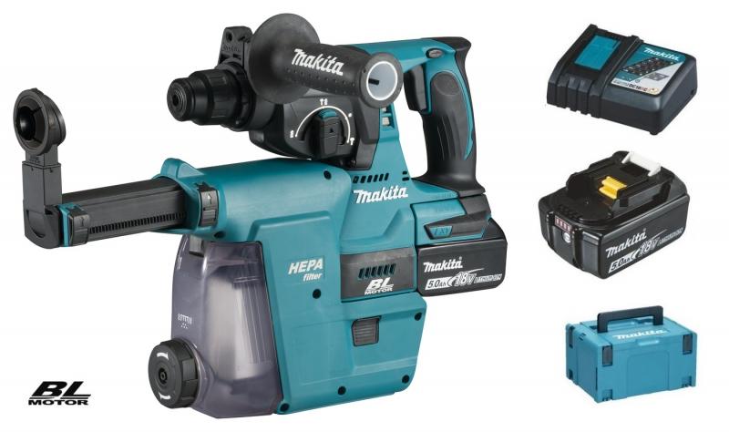 Makita DHR242RTJW Kombihammare 18V med HEPA