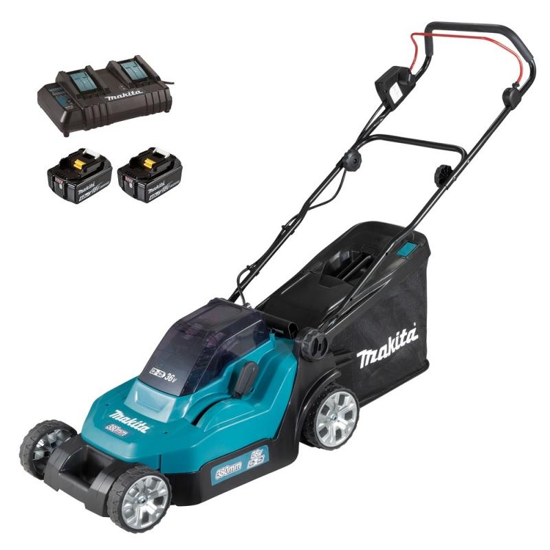 Makita DLM382CM2 Gräsklippare 2x18V 4,0Ah, komplett