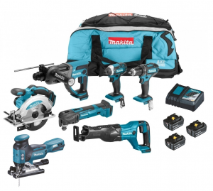 Makita DLX6038G Plus Combokit 6,0Ah (7 st maskiner i väska) +1st extra 5,0Ah-batteri-på-köpet! Värde 995:-
