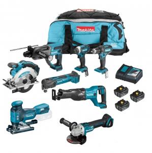 Makita DLX6038G Plusplus Combokit 6,0 Ah (8 st maskiner i väska) +1st extra 5,0Ab-batteri-på-köpet! Värde 995:-