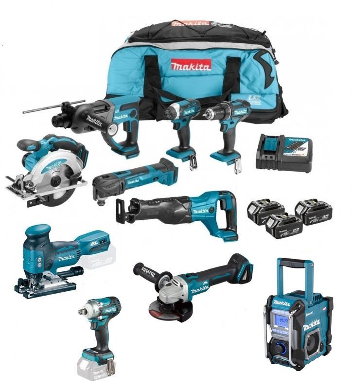 Makita DLX6038T Superplus Combokit (9st maskiner+radio i väska) +1st extra 5,0Ab-batteri-på-köpet! Värde 995:-