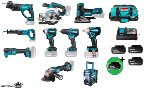Makita DLX6141G SuperPlus Combokit 9 st maskiner +Radio & väska +1st extra 5,0Ah-batteri-på-köpet! Värde 995:-